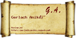 Gerlach Anikó névjegykártya
